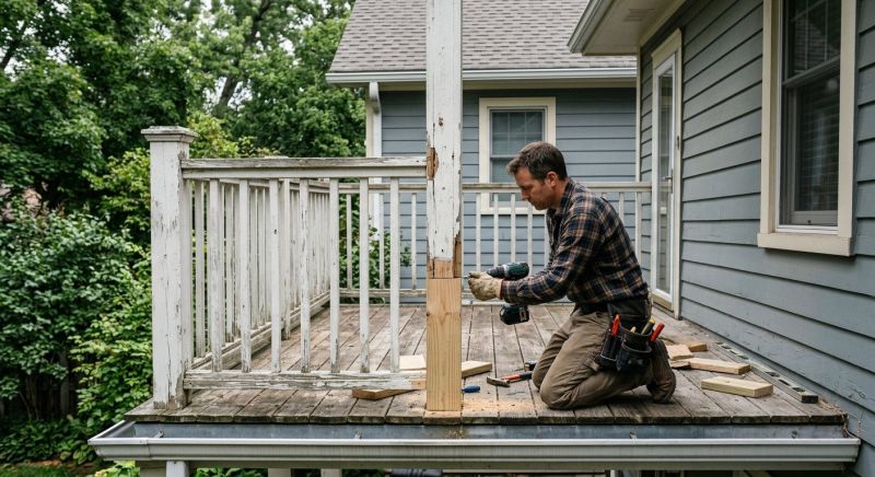 Balcony Post Repair in Redmond, WA